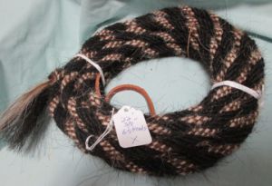 Mane Horsehair Mecate - Black, Brown/White - Pattern X