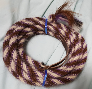 Mane Horsehair Mecate Colored Purple, Brown & White - Pattern Purple F