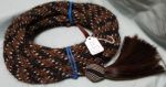 24 feet, 5/8" diameter Mane Horsehair Mecate with Hitch Knot & Large Tassel - Black. Brown - Pattern A1