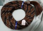 26 feet, 3/4" diameter Mane Horsehair Mecate with Hitch Knot & Large Tassel - Brown, Black - Pattern A1