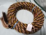 Mane Horsehair Mecate Colored Yellow, Black, Tan - Pattern Yellow A