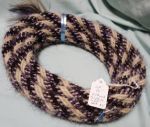 Mane Horsehair Mecate Colored Purple, Black, White - Pattern Purple E