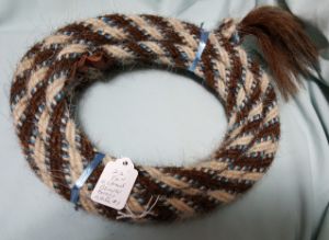 Mane Horsehair Mecate Colored Blue, Brown, White - Pattern Blue L