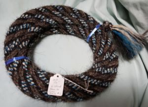 Mane Horsehair Mecate Colored Blue, Gray & Black - Pattern Blue O