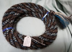 Mane Horsehair Mecate Colored Blue, Gray & Black - Pattern Blue O