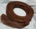 24 feet, 3/4" diameter Mane Horsehair Mecate with Hitch Knot & Large Tassel - Solid Brown