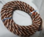 Mane Horsehair Mecate - Gray, White & Brown - #6  (Barber Pole)