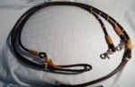 Romal Reins - 4 plait - Chocolate w/ Rawhide with Snaps