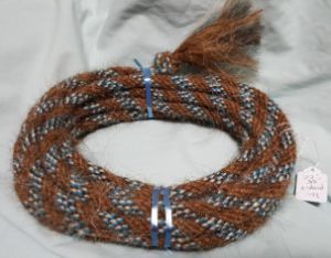 Mane Horsehair Mecate Colored Blue, Brown, White - Pattern Blue N