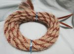 Mane Horsehair Mecate Colored Red, Tan, Brown, White - Pattern Red C