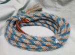 Mane Horsehair Mecate Colored Blue, White with Blue & White Specks  - Pattern Blue I-1