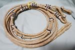 Split Reins with Connectors -  Rawhide White with Black Detail