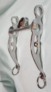 Half Breed Horse Bit - Plain Stainless Steel  with Sweet Iron Mouthpiece