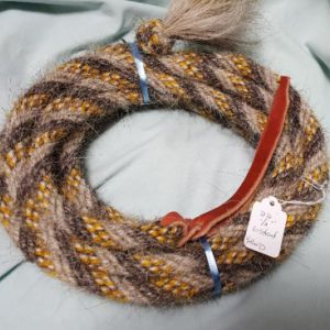 Mane Horsehair Mecate Colored Yellow, Two Tone Gray - Pattern Yellow D
