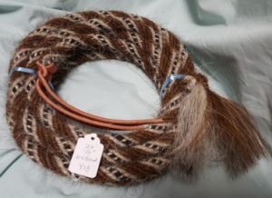 Mane Horsehair Mecate - Brown, Tan, Black/White - Pattern Y18