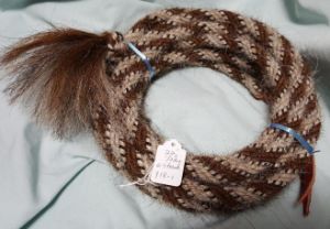 Mane Horsehair Mecate - Brown, Tan, Black/White - Pattern Y18-1