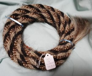 Mane Horsehair Mecate - Black, Light Tan, Brown/White - Pattern Y9-3.2