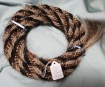 Mane Horsehair Mecate - Black, Light Tan, Brown/White - Pattern Y9-3.2