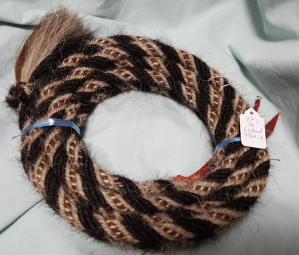 Mane Horsehair Mecate - Black, Light Tan, Brown/White - Pattern Y9-4.2