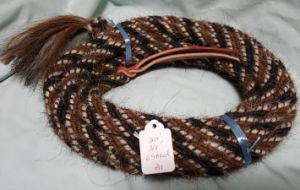 Mane Horsehair Mecate - Brown, Black, Black/White - Pattern A1