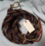 Split Reins (Mane Horsehair) - with REIN CONNECTOR, Black, Brown, White - Pattern A