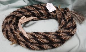 Mane Horsehair Mecate - Gray, Black, Brown/White - Pattern Y13