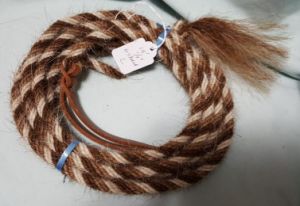 Get Down Rope (Mane Horsehair), brown, Tan, White - Pattern L ( Barber Pole)