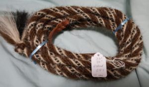 Mane Horsehair Mecate - Brown, White & Black - Pattern O4-1