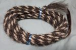 Mane Horsehair Mecate - Gray, White - Pattern D2-4 (Barber Pole)