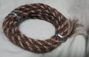 Mane Horsehair Mecate - Gray, Black/White - Pattern P3-5