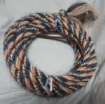 Mane Horsehair Mecate Colored Blue, White, Light Tan, Brown, Gray  - Pattern Blue Q