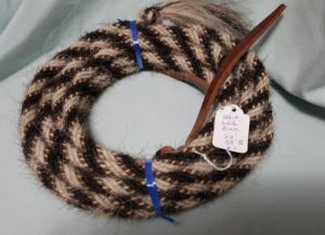 Mane Horsehair Mecate - Black, White, Brown/White - Pattern S