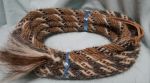 22 feet, Mane Horsehair Mecate - Tan, Gray, Brown, White, Black - Pattern 2 Blocks LC-D (6 Strands)