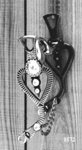 Conchos & Striped Heart Silver Inlay Bit - Black