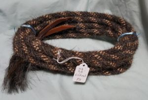 Mane Horsehair Mecate - Gray, Brown/White - Pattern P3