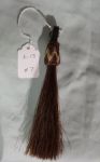 4" Brown Tassel w/ Brown hitch knot w/ White Detail  & 1" Loop (each)