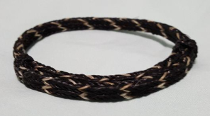 2 Strand Horse Hair Braided Bracelet - Black w/ White - Pattern 2