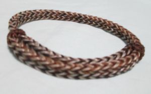 2 Strand Horse Hair Braided Bracelet - Brown w/ White - Pattern 5