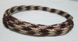 2 Strand Horse Hair Braided Bracelet - Brown w/ White - Pattern 1