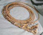 Split Reins with Connectors -  Rawhide with Rawhide & Latigo Detail