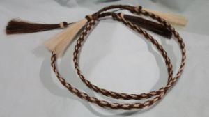 HORSEHAIR HAT BAND - 3 STRANDS, Style 2  Brown & White