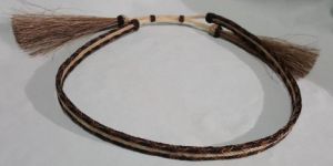 HORSEHAIR HAT BAND - 3 STRANDS, Style 6  Brown & White