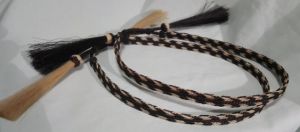 HORSEHAIR HAT BAND - 3 STRANDS, Style 2  Black & White