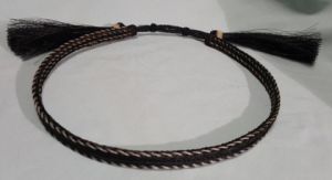 HORSEHAIR HAT BAND - 3 STRANDS, Style 4  Black & White