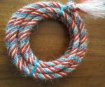 Mane Horsehair Mecate Colored Red, Blue, White - Pattern Red G