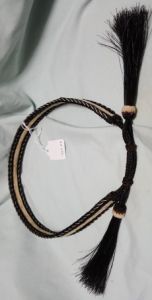 HORSEHAIR HAT BAND - 6 STRANDS -- Style #4 BLACK  & WHITE