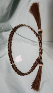 HORSEHAIR HAT BAND - 6 STRANDS -- Style #1 BROWN & WHITE