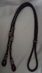 Mexican Charro Reins, Charro Horse Reins, Black with Rawhide Details - 32"