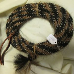 Mane Horsehair Mecate - Black, Tan, Black/White - Pattern Q