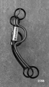 Silver Inlay Light  Rod Cheek Snaffle Bit - Black